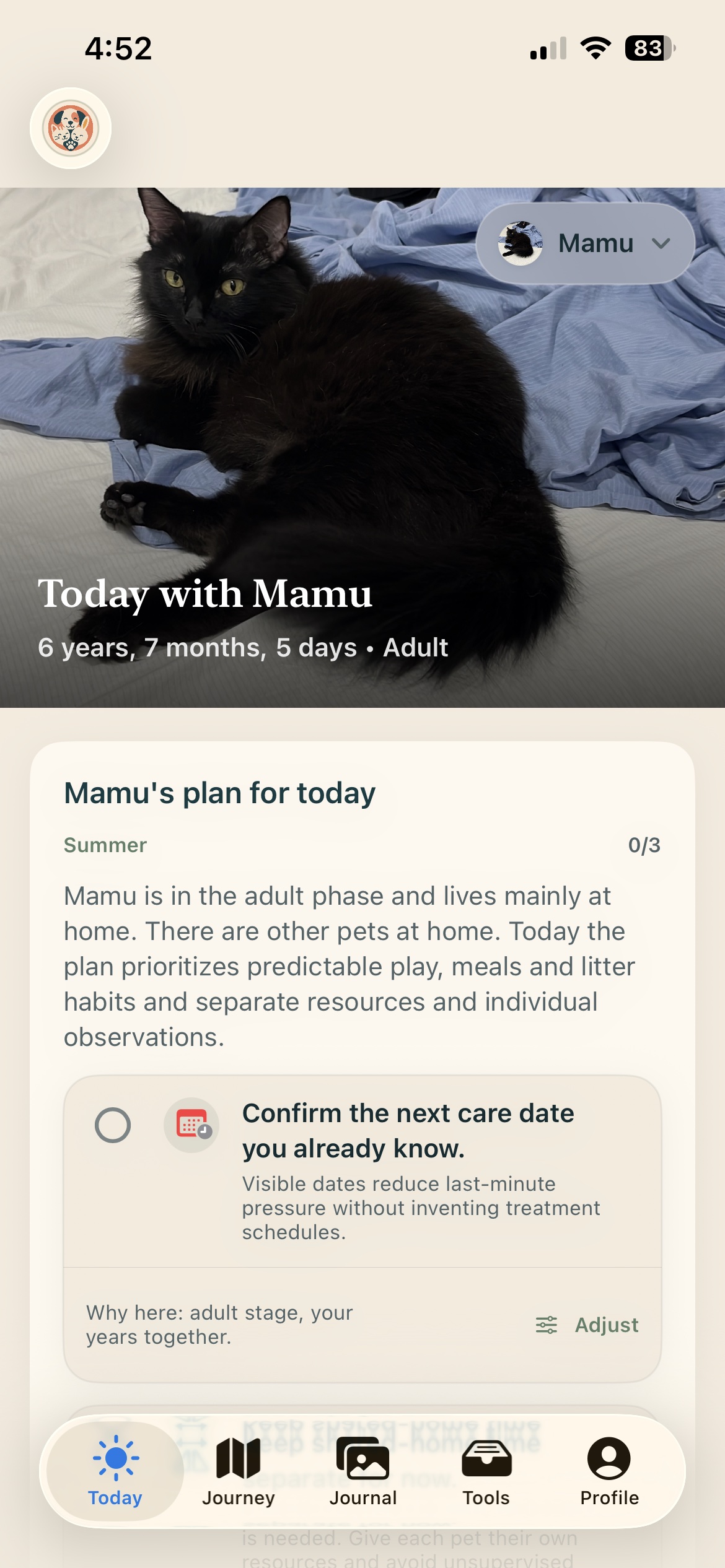 Plan diario real de Mamu en Nuzzleway